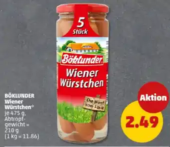 PENNY BÖKLUNDER Wiener Würstchen Angebot