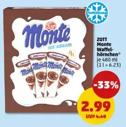 PENNY ZOTT Monte Waffel- hörnchen Angebot