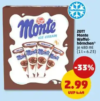 PENNY ZOTT Monte Waffel- hörnchen Angebot
