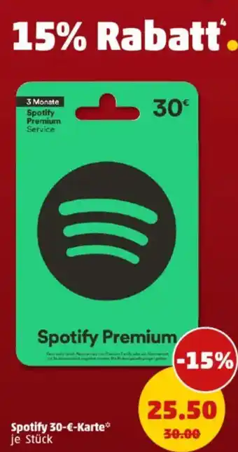 PENNY Spotify 30-€-Karte Angebot