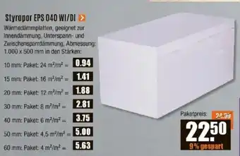 V Baumarkt Styropor EPS 040 WI/DI > Angebot