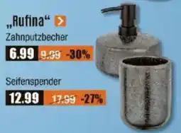 V Baumarkt SCHÖNER WOHNEN Zahnputzbecher und Seifenspender „Rufina" Angebot