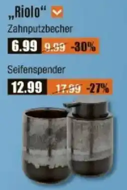 V Baumarkt SCHÖNER WOHNEN Zahnputzbecher und Seifenspender „Riolo" Angebot
