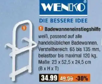 V Baumarkt WENKO Badewanneneinstiegshilfe Angebot