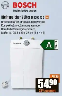 V Baumarkt BOSCH Kleinspeicher 5 Liter TR 1500 TO 5 Angebot