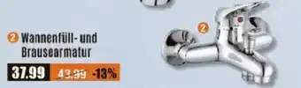 V Baumarkt Armaturenserie „Porto" Wannenfüll- und Brausearmatur Angebot