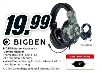 MediaMarkt Bigben Stereo Headset V3 Gaming Headset Angebot