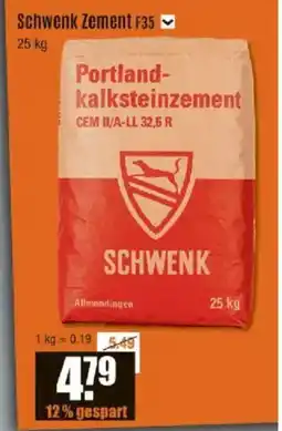 V Baumarkt Schwenk Zement F35 Angebot