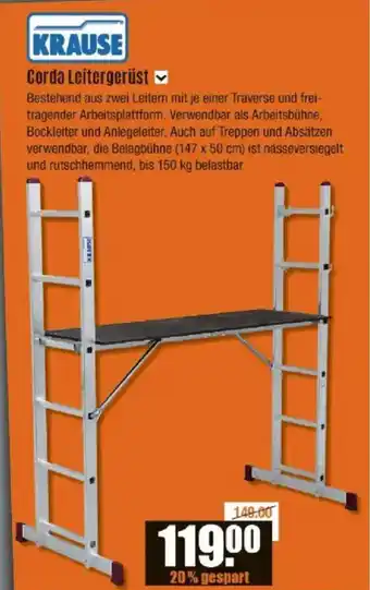 V Baumarkt KRAUSE Corda Leitergerüst Angebot