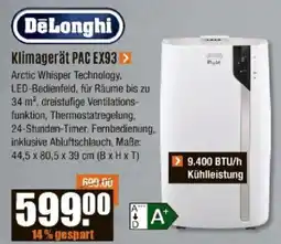 V Baumarkt DeLonghi Klimagerät PAC EX93 Angebot