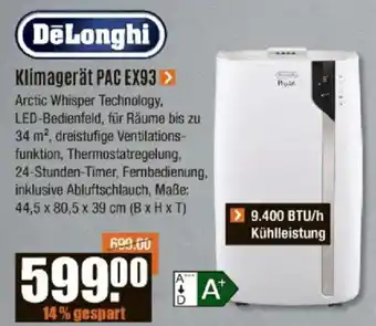 V Baumarkt DeLonghi Klimagerät PAC EX93 Angebot