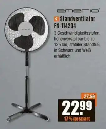 V Baumarkt emerio Standventilator FN-114204 Angebot