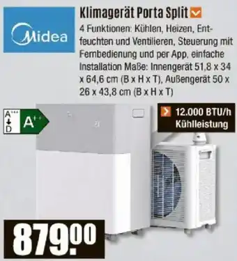 V Baumarkt Midea Klimagerät Porta Split Angebot