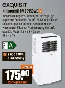 V Baumarkt exquisit Klimagerät CM30953WE Angebot