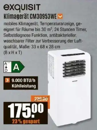 V Baumarkt exquisit Klimagerät CM30953WE Angebot