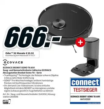 MediaMarkt Ecovacs Deebot OZMO T8 AIVI Angebot