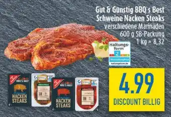 diska Gut & Günstig BBQ's Best Schweine Nacken Steaks Angebot