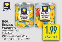 diska EDEKA Herzstücke Obstkonserve Angebot