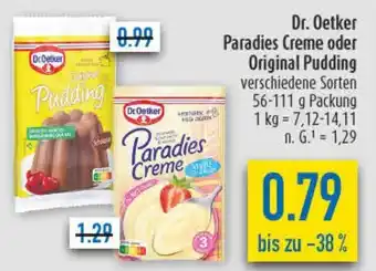 diska Dr. Oetker Paradies Creme oder Original Pudding Angebot