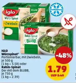 PENNY IGLO Würzspinat oder Rahm-Spinat Angebot