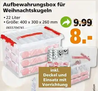 Globus Baumarkt Aufbewahrungsbox für Weihnachtskugeln Angebot