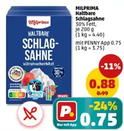PENNY MILPRIMA Haltbare Schlagsahne Angebot