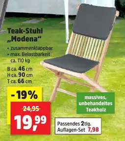 Thomas Philipps Teak-Stuhl ,,Modena Angebot