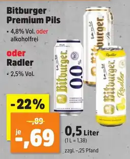 Thomas Philipps Bitburger Premium Pils oder Radler Angebot