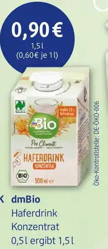 dm drogerie dmBio Haferdrink Konzentrat Angebot