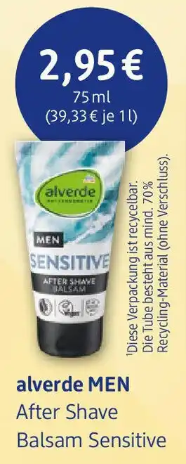 dm drogerie alverde MEN After Shave Balsam Sensitive Angebot