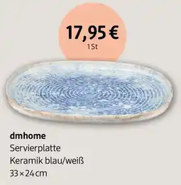dm drogerie dmhome Servierplatte Keramik blau/weiß Angebot