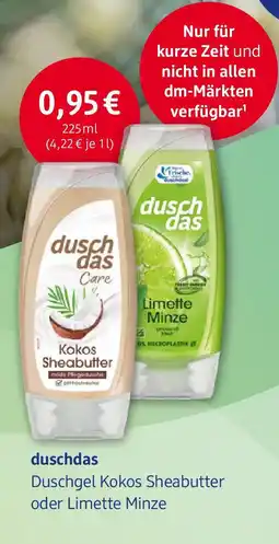 dm drogerie duschdas Duschgel Kokos Sheabutter oder Limette Minze Angebot