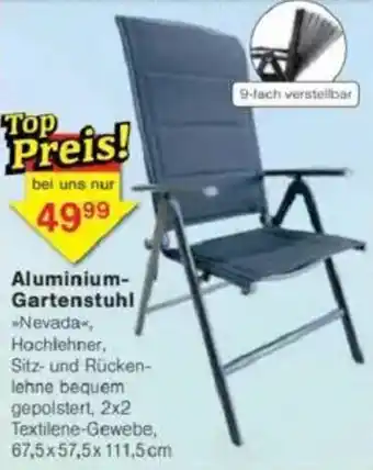 Jawoll Aluminium- Gartenstuhl Angebot