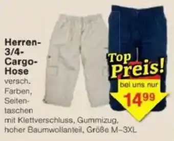 Jawoll Herren- 3/4- Cargo- Hose Angebot