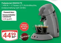 Globus Padautomat HD6553/70 Senseo Angebot
