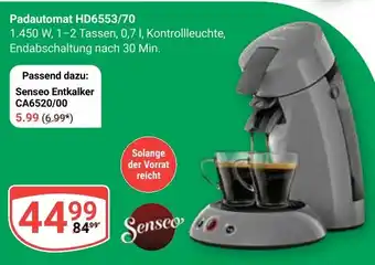 Globus Padautomat HD6553/70 Senseo Angebot