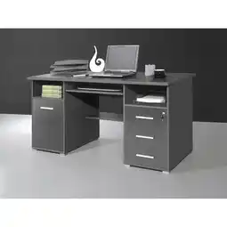 Netto Marken-Discount Germania Computertisch 0484-58 in Anthrazit, 145 x 75 x 70 cm, abschließbar und mit Tastaturauszug Angebot