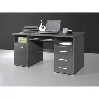 Netto Marken-Discount Germania Computertisch 0484-58 in Anthrazit, 145 x 75 x 70 cm, abschließbar und mit Tastaturauszug Angebot