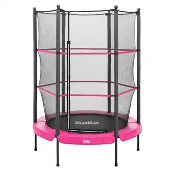Netto Marken-Discount Salta Junior Trampoline für In- und Outdoor - rund - Ø140cm - Schutzrand Pink Angebot