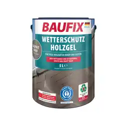 Netto Marken-Discount BAUFIX Wetterschutz-Holzgel graphitgrau seidenglänzend, 5 Liter, Holzlasur Angebot