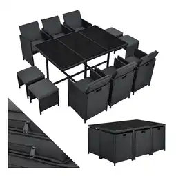 Netto Marken-Discount Juskys Polyrattan Sitzgruppe Baracoa XL 11-teilig – Gartenmöbel wetterfest, stapelbar für Garten Angebot