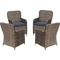 Netto Marken-Discount 4x Polyrattan Sessel Stuhl Gartenstuhl Rattan Optik Korbsessel Gartensessel Angebot