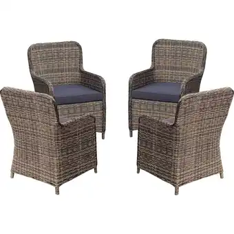 Netto Marken-Discount 4x Polyrattan Sessel Stuhl Gartenstuhl Rattan Optik Korbsessel Gartensessel Angebot