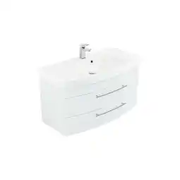 Netto Marken-Discount Posseik Badmöbel Waschtisch Luna 100 mit runder Front weiss hochglanz Angebot