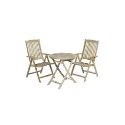 Netto Marken-Discount 3tlg. Teak Tischgruppe Gartenmöbel Gartentisch Stuhl Garten Hochlehner Tisch Angebot