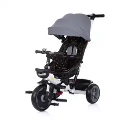 Netto Marken-Discount Chipolino Tricycle 4 in 1 Pegas verstellbar, Sitz umkehrbar, Schiebestange, Dach grau Angebot