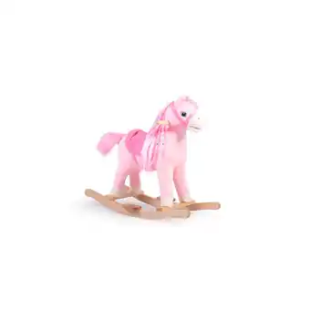 Netto Marken-Discount Schaukelpferd Plüsch Rose WJ-001 pink Kufen, Sound, Sattel, Steigbügel Angebot