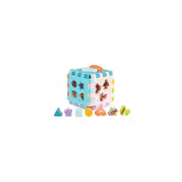 Netto Marken-Discount Moni Motorikwürfel HE0530 Formsortierer Sortierspiel Steckwürfel Musik Lenkrad bunt Angebot