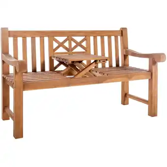 Netto Marken-Discount CLP Teakbank Luka I Wetterfeste Gartenbank Mit Klapp-Tisch Angebot