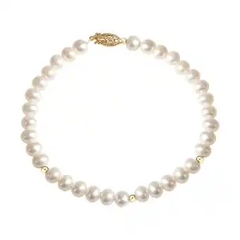 Netto Marken-Discount Fascination by Ellen K. Armband Gold 585 mit weißen Perlen 20cm Angebot